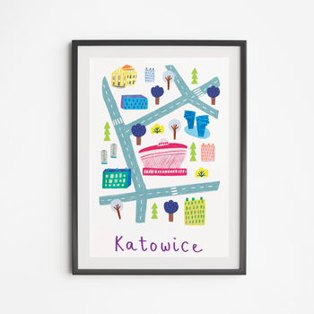 Plakat Mapa Katowice 40x50