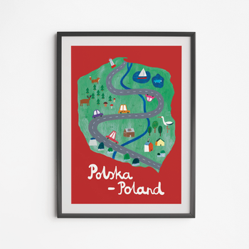 Poster Poland Map 30x40