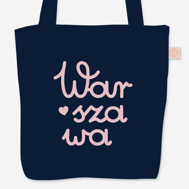 Torba Bawełniana Warszawa Napis