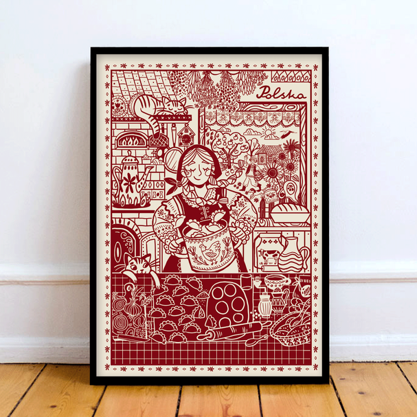 Plakat Baba z Pierogami 30x40