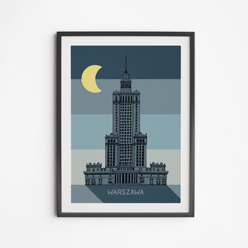 Plakat Pałac Kultury Retro Noc 40x50