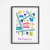 Poster Map Katowice 40x50