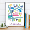 Poster Map Katowice 40x50