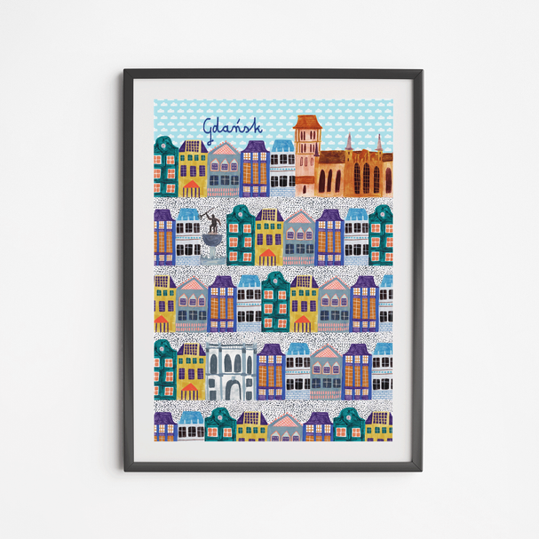 Poster Townhouses Gdansk 50x70