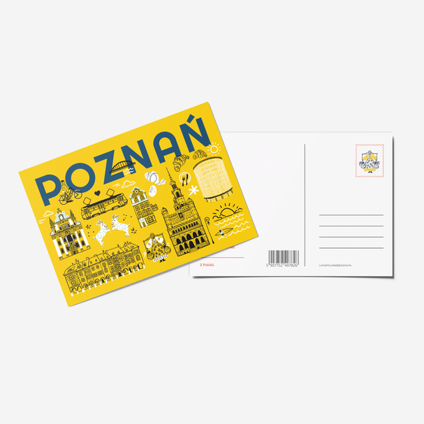 Postcard Poznań Symbols