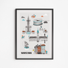 Plakat Warszawa Trasa Spacerowa 30x40
