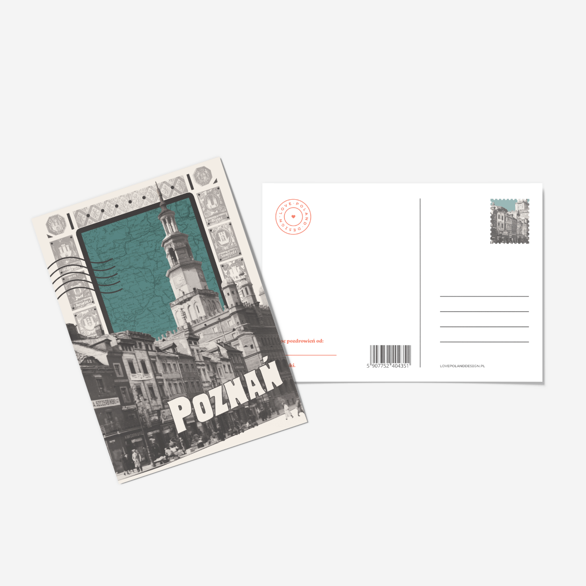 Pocztówka Poznań Ratusz Kolaż