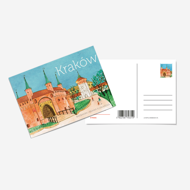 Pocztówka Kraków Barbakan